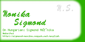 monika sigmond business card